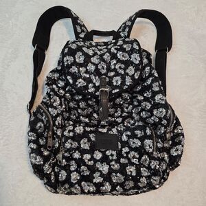 Victoria's Secret PINK Leopard Cheetah Backpack Sequins Bling Black Silver RARE